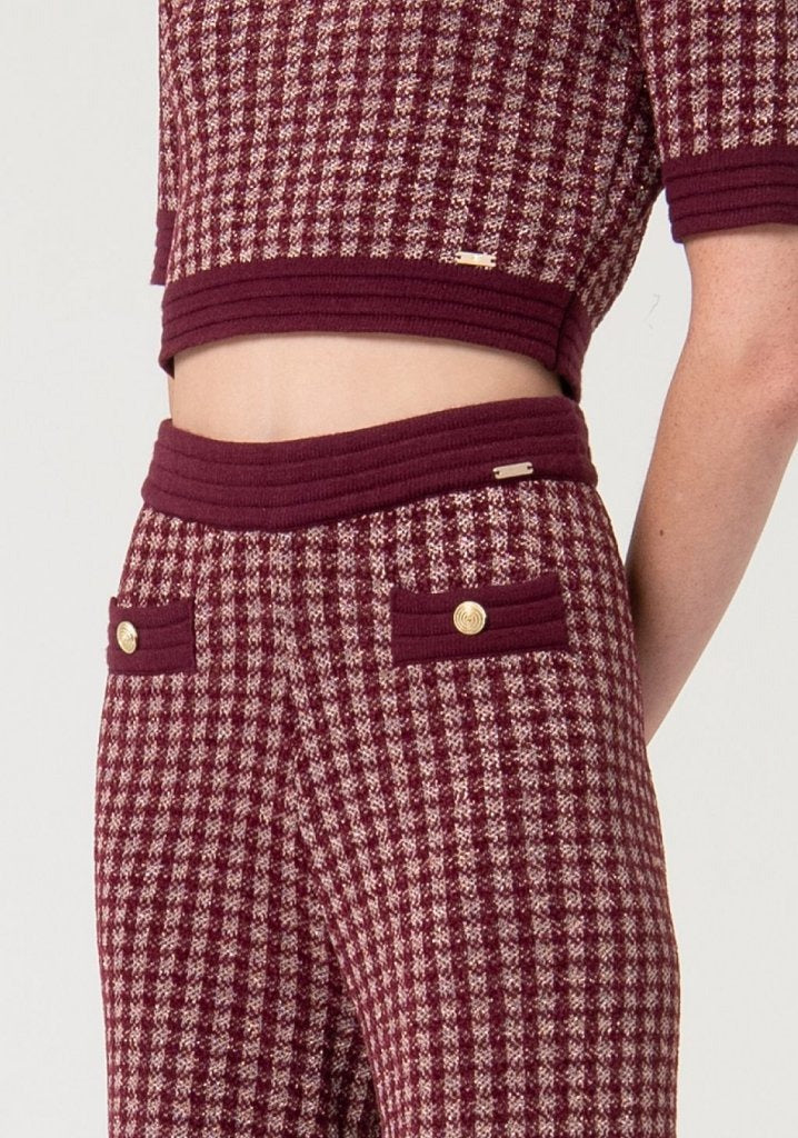 Coordinato tweed bordeaux