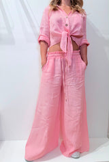 Completo in lino Pink