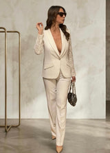 Tailleur bianco pizzo