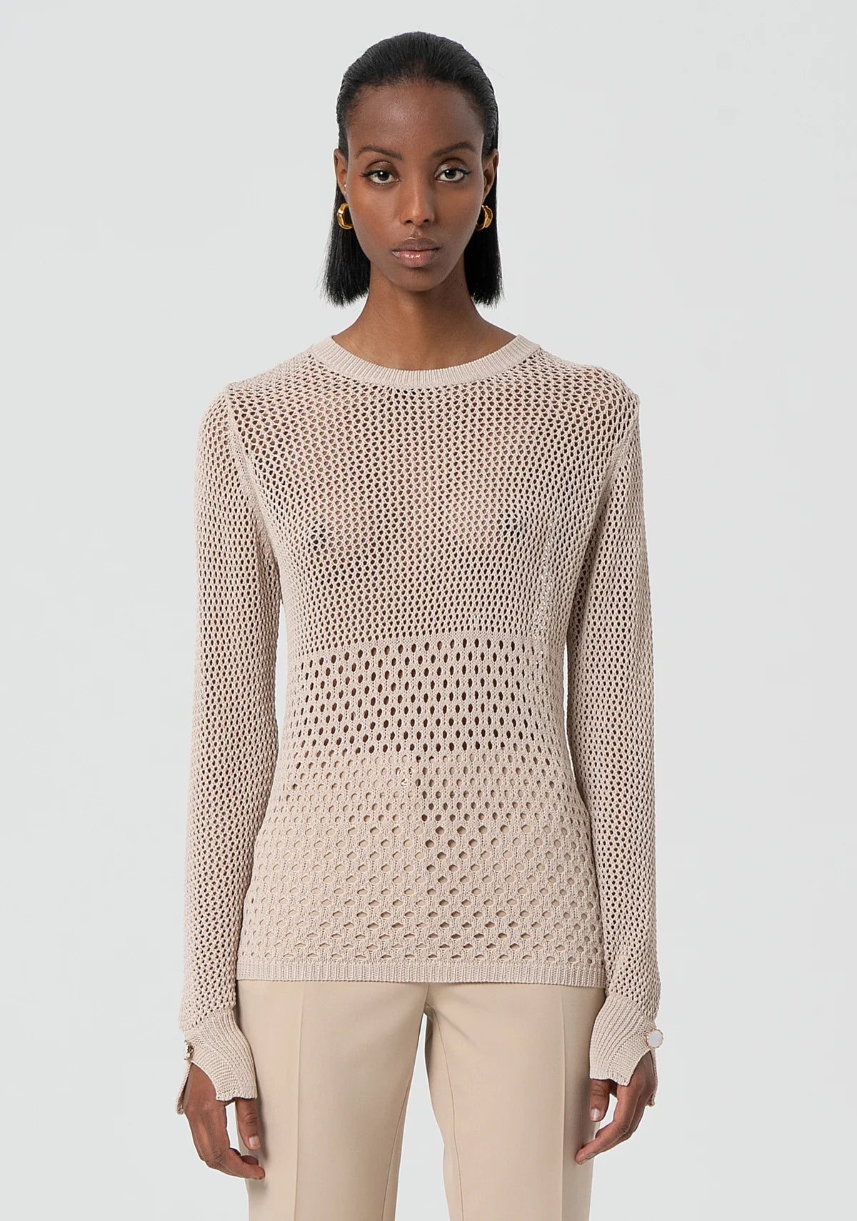 Maglia traforata white