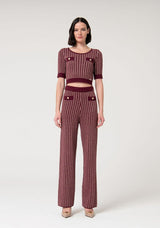 Coordinato tweed bordeaux