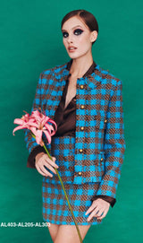 Minigonna check bouclè